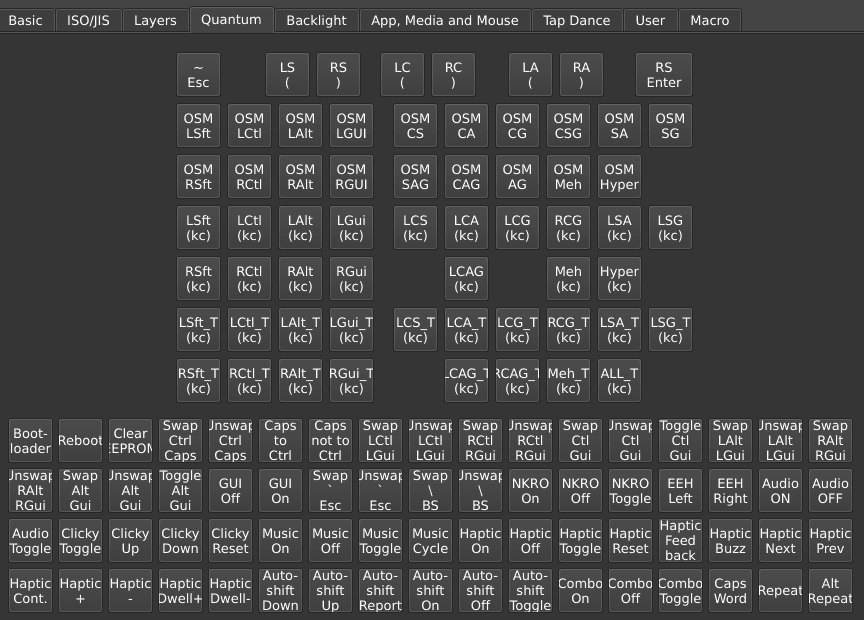 The Quantum key tab.